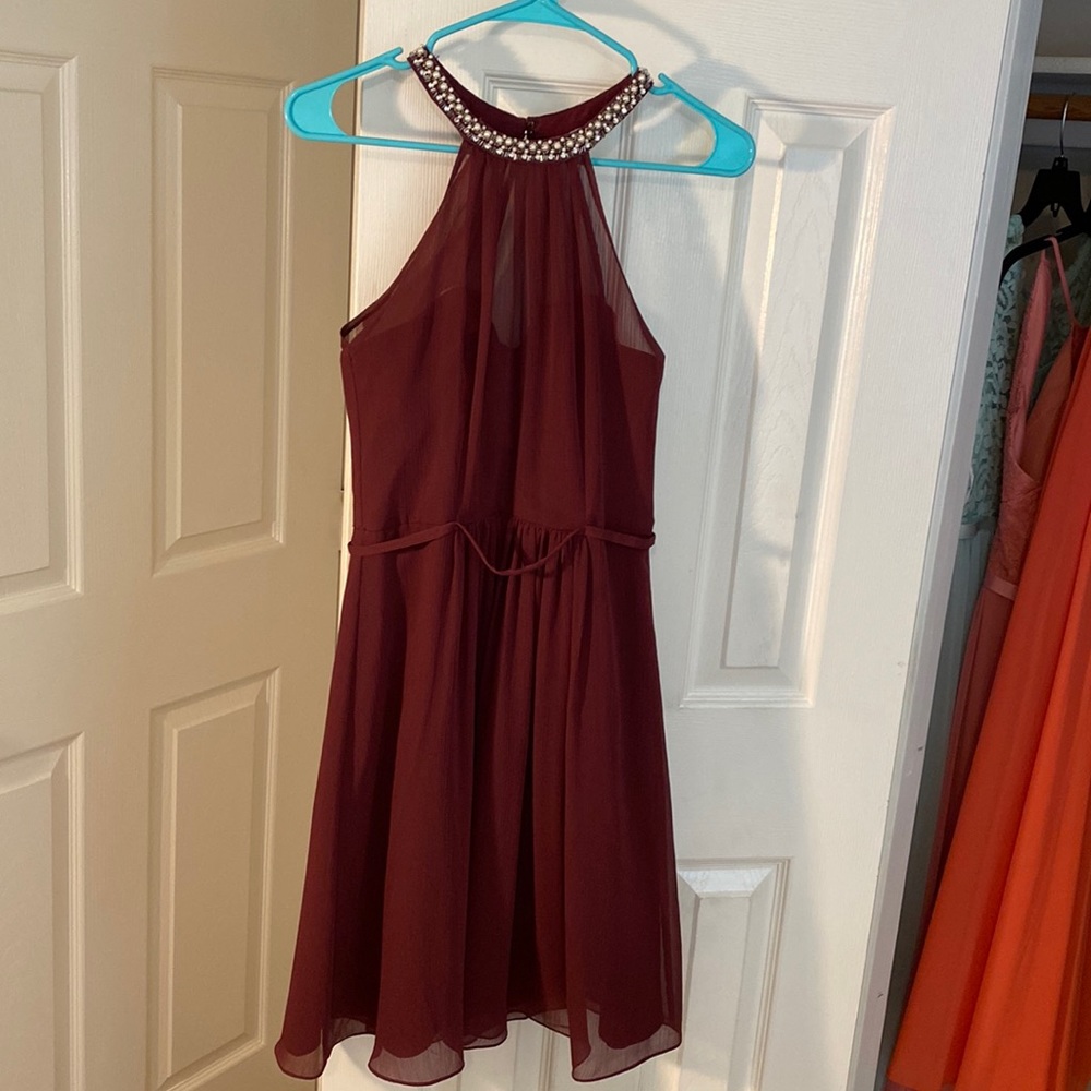 Wine colored party dress